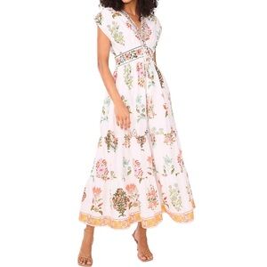 CeCe Floral V-Neck Maxi Dress | NWT | size medium but runs big